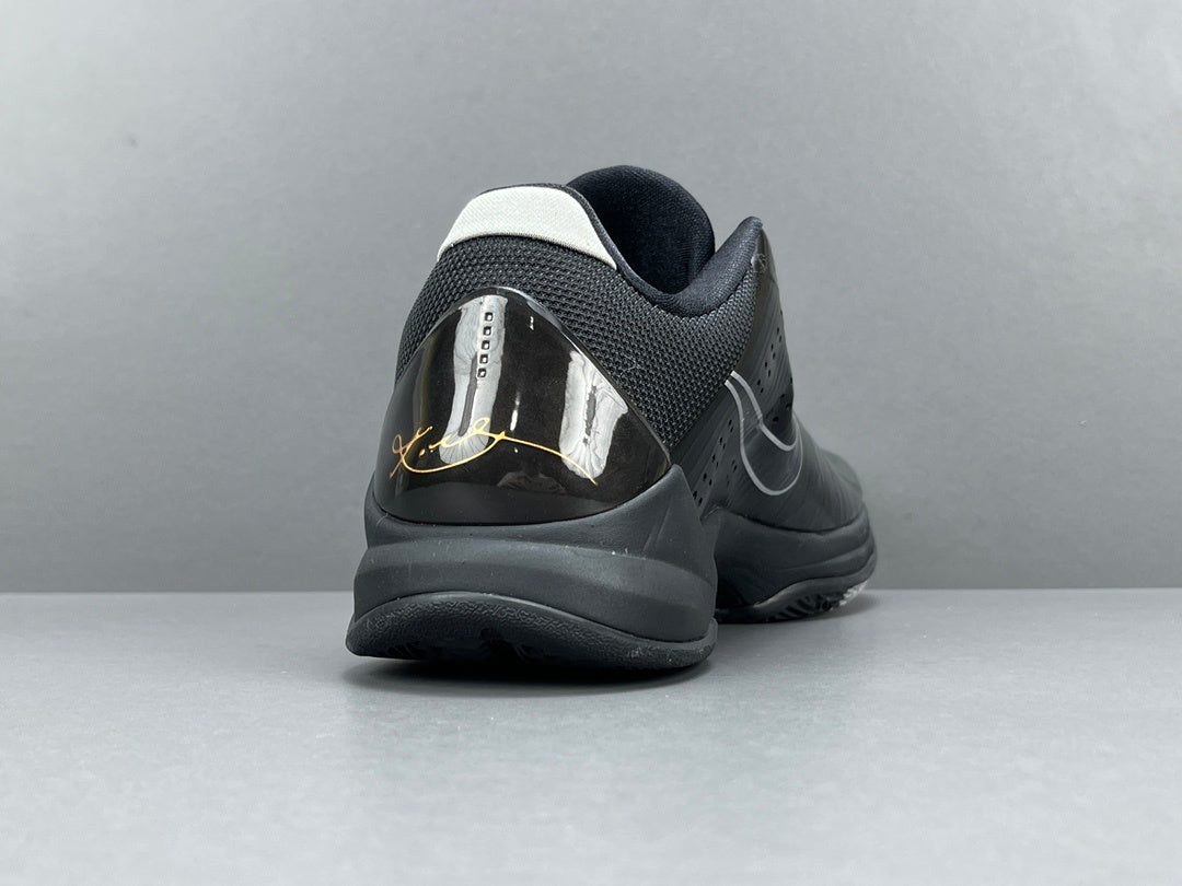 Nike Kobe 5 Blackout low-top basketball shoes in all-black stealth design colorway
