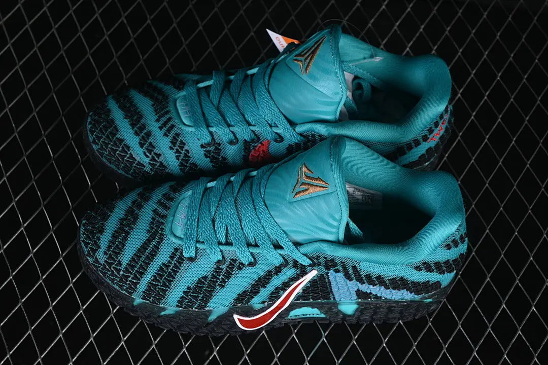 nike ja 3 x scratch 3.0 basketball shoes side view with aggressive scratch pattern colorway