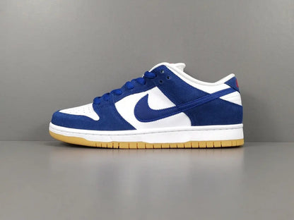 Nike SB Dunk Los Angeles Dodgers low top sneaker side view blue white