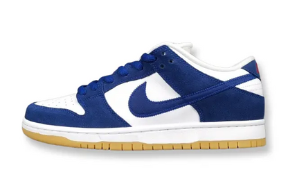 Nike SB Dunk Los Angeles Dodgers low top sneaker side view blue white