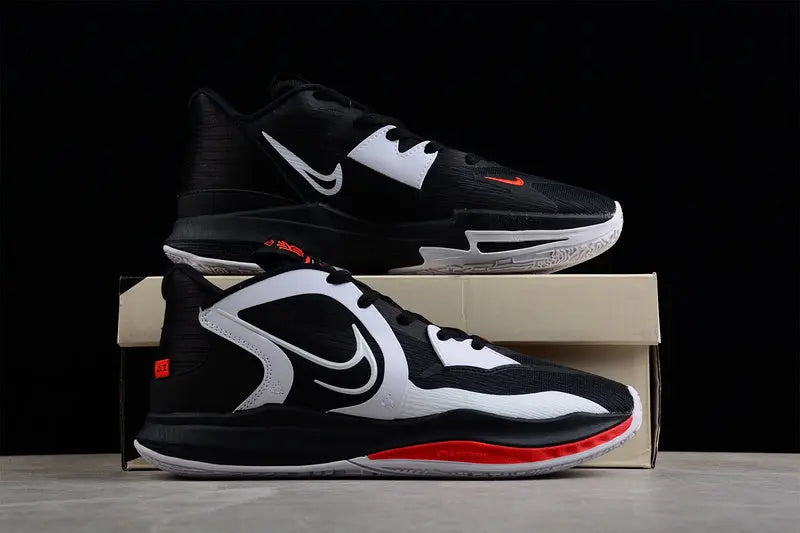 Nike Kyrie Low 5 x Dominoes basketball shoes – low-top sneakers with black-and-white domino pattern, Zoom Air cushioning, and elite court performance