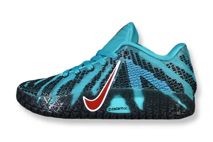 nike ja 3 x scratch 3.0 basketball shoes side view with aggressive scratch pattern colorway