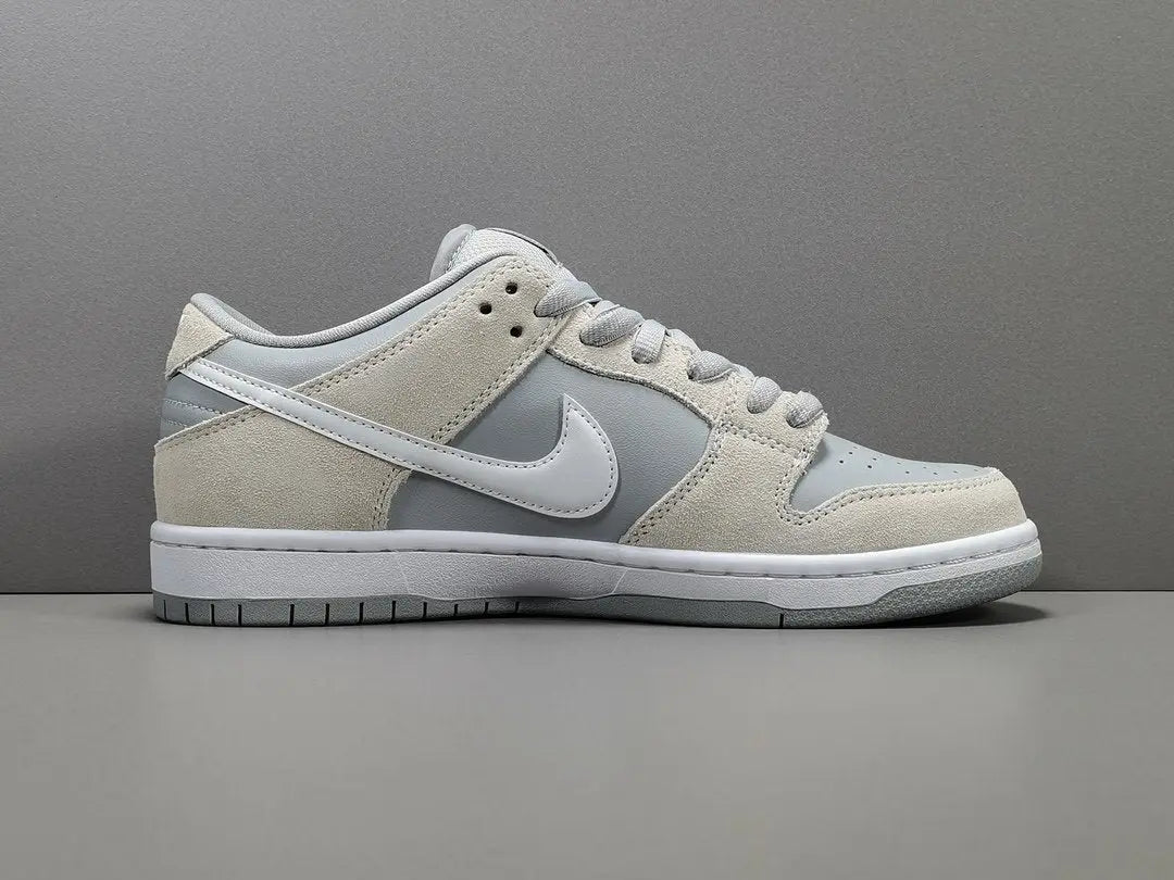 Nike SB Dunk Low Summit White Wolf Grey sneaker premium leather suede limited edition skate shoe