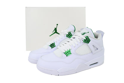 Jordan 4 Metallic Green green white leather retro sneakers unisex premium
