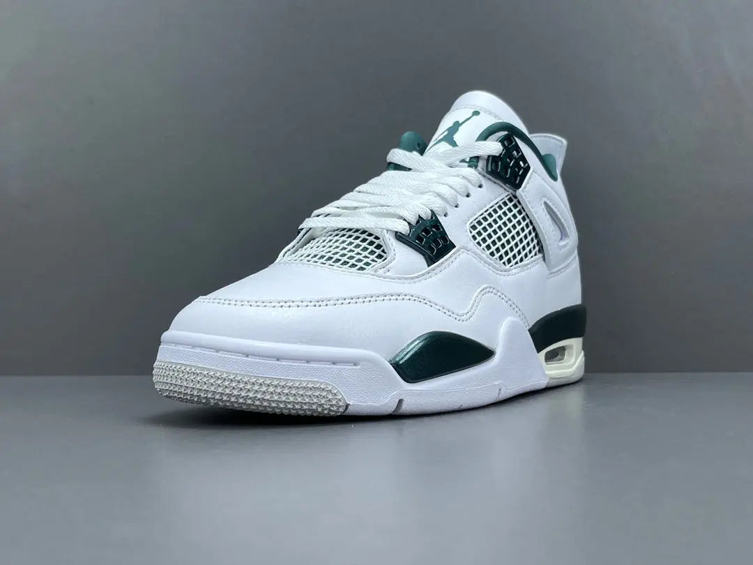 Air Jordan 4 Oxidized Green white leather sneakers premium men's shoes edition
