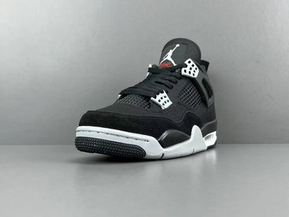 Air Jordan 4 Black Canvas black white sneakers premium men's shoes

