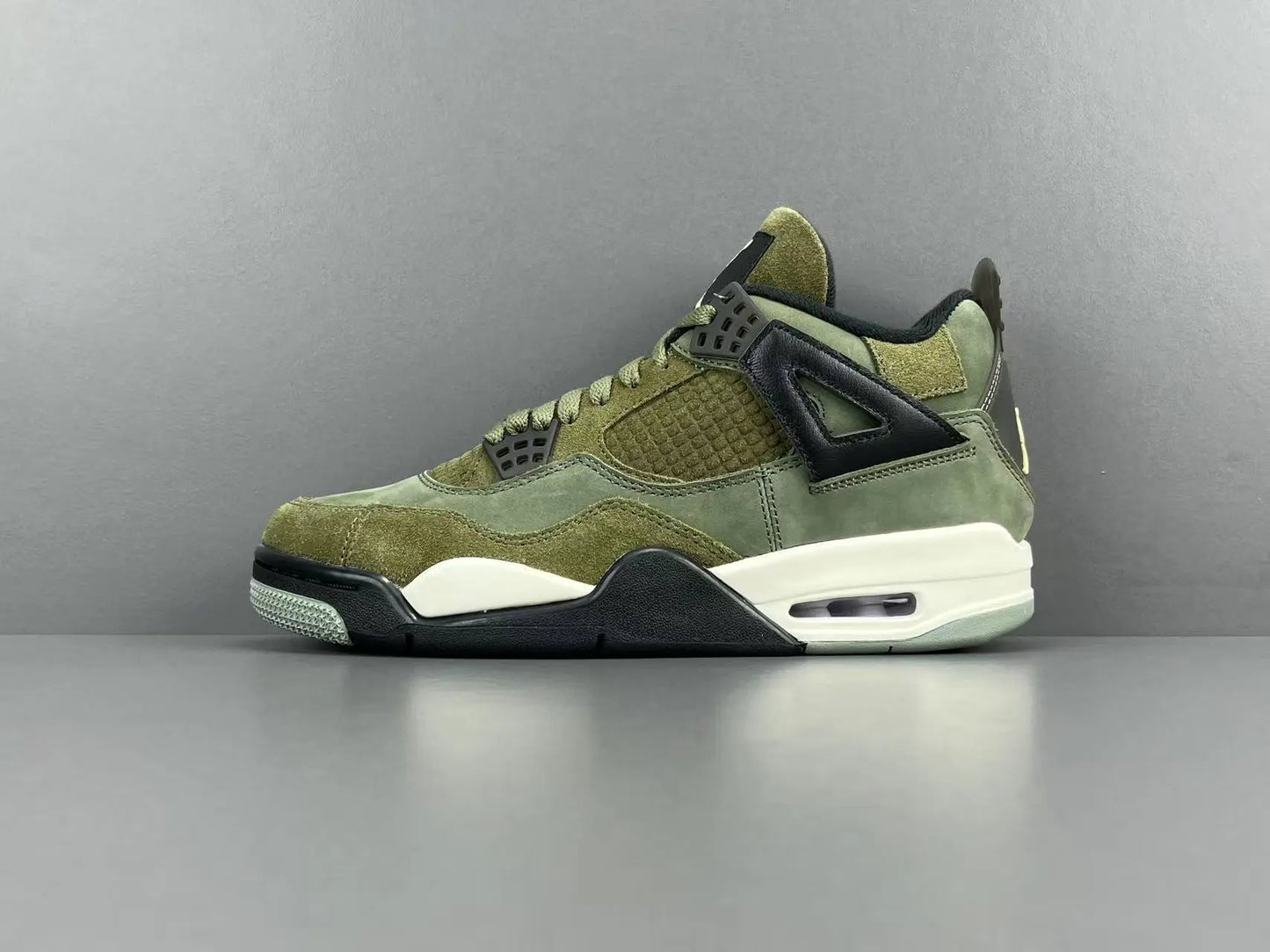 Air Jordan 4 Medium Olive white olive black sneakers premium men's shoes
