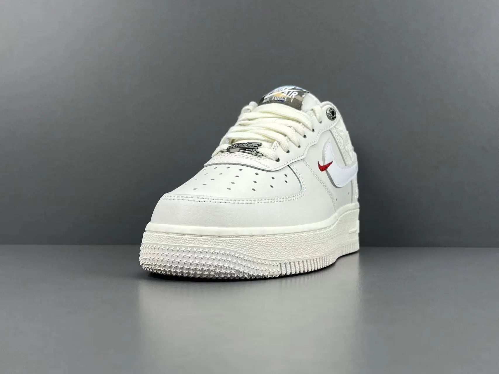 Nike Air Force 1 Pegasus Pack Phantom side view all-white leather sneaker