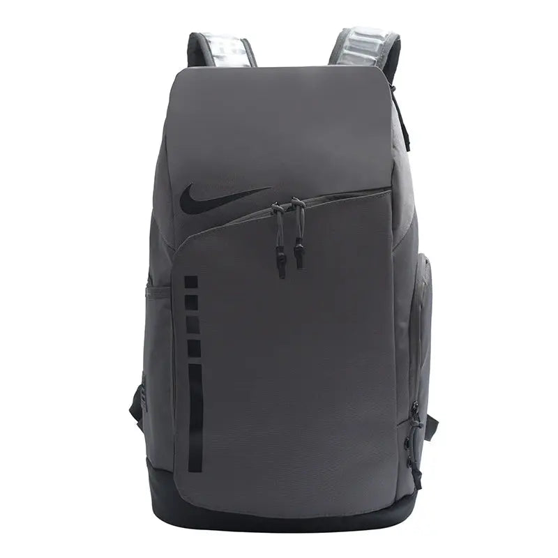 Nike Hoops Elite Pro Backpack Grey on Grey front view
