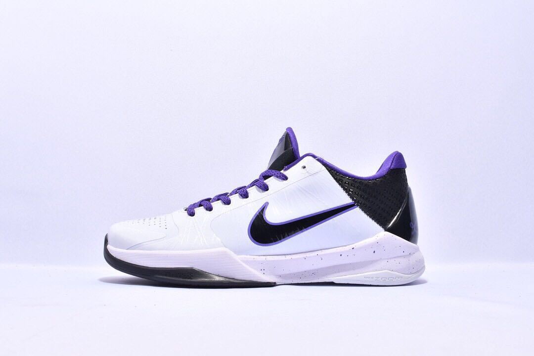 Nike Zoom Kobe 5 x Inline basketball shoes in black and white colorway
