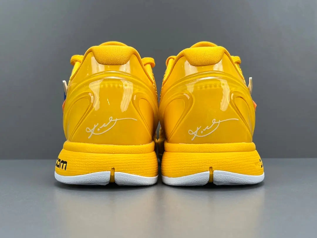 Nike Kobe 6 Protro Off-White yellow basketball shoes with bold collaborative design

