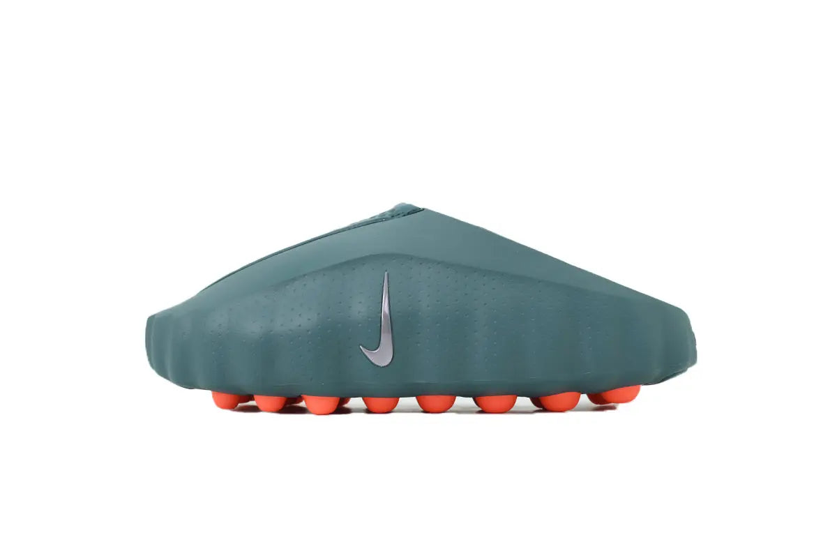 Side view of Nike Mind 001 Slide Mineral Slate showing the thick ultra-soft foam footbed and minimalist design