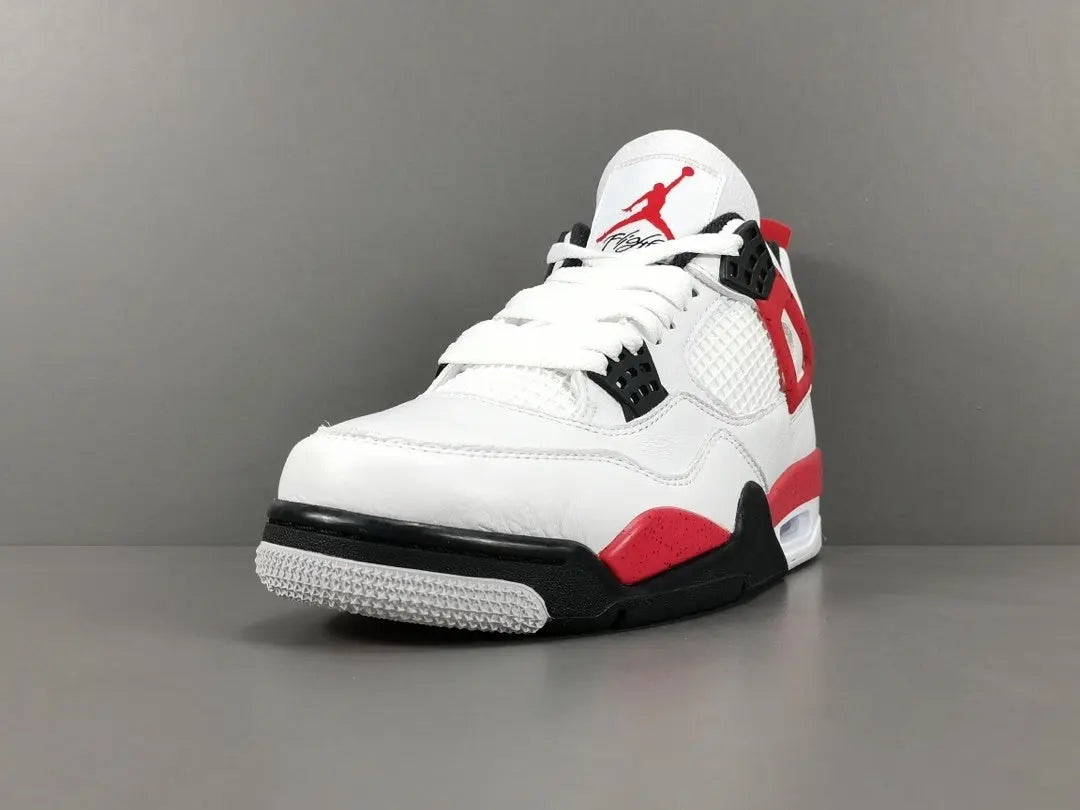 Air Jordan 4 Red Cement white grey red sneakers premium men's shoes
