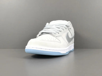 Nike SB Dunk White Lobster Friends and Family low top sneaker side view white grey