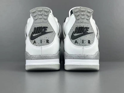 Air Jordan 4 White Cement sneakers with iconic cement print and design
