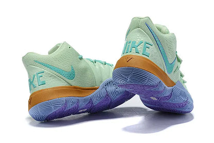 Nike Kyrie 5 x SpongeBob Squidward basketball shoes – teal low-top sneakers with Zoom Air cushioning and character-inspired design