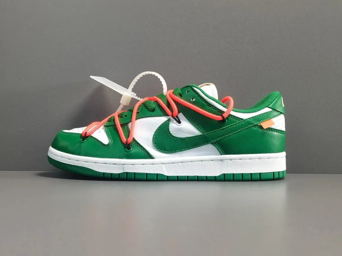 Nike Dunk x Off-White Pine Green limited edition collaboration sneakers streetwear iconic
