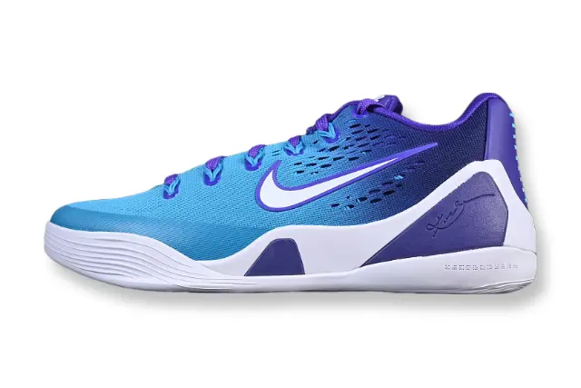 Nike Kobe 9 Elite Low EM Protro Draft Day purple and teal gradient basketball sneakers