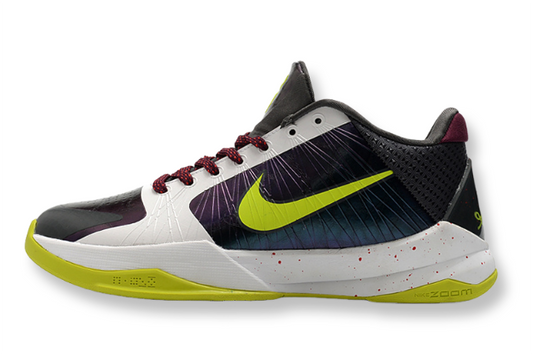 Nike Kobe 5 Protro Chaos basketball shoes in black and yellow chaotic-inspired colorway
