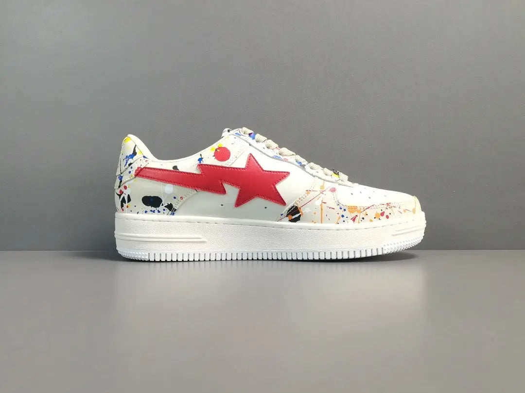 BAPE STA LOW sneakers paint beige streetwear casual premium stylish shoes