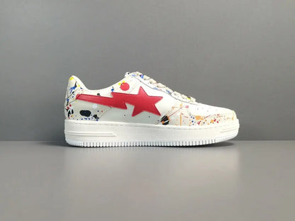 BAPE STA LOW sneakers paint beige streetwear casual premium stylish shoes