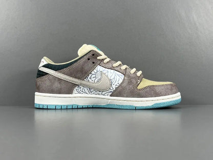 Nike SB Dunk Low Big Money Savings green purple white sneaker limited edition streetwear skate shoe