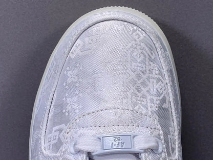 Nike Air Force 1 x CLOT 1WORLD sneaker with white leather and silk-inspired overlays
