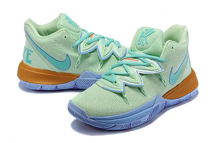 Nike Kyrie 5 x SpongeBob Squidward basketball shoes – teal low-top sneakers with Zoom Air cushioning and character-inspired design