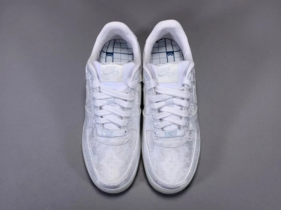 Nike Air Force 1 x CLOT 1WORLD sneaker with white leather and silk-inspired overlays
