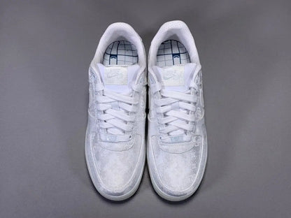 Nike Air Force 1 x CLOT 1WORLD sneaker with white leather and silk-inspired overlays
