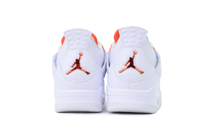 Jordan 4 Metallic Orange orange white leather retro sneakers unisex premium
