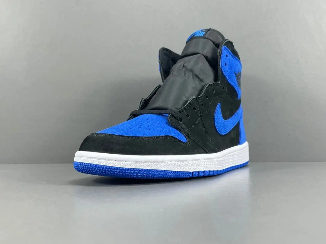 Air Jordan 1 High OG Royal Reimagined side view blue white leather sneaker