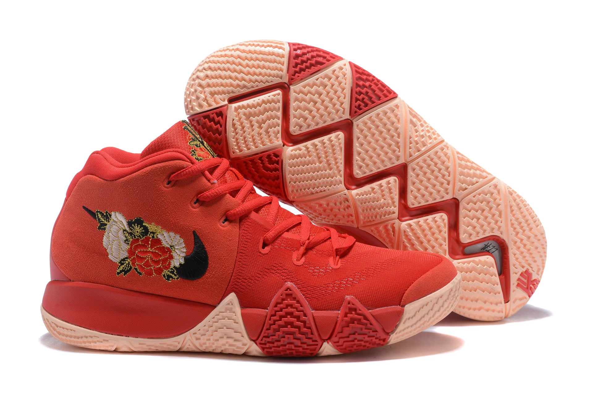 Nike Kyrie 4 x Chinese New Year basketball shoes – red and gold low-top sneakers with Zoom Air cushioning and Lunar New Year design