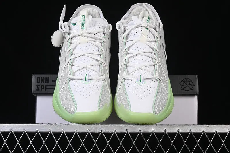 Nike Air Zoom GT Cut 3 Vapor Green basketball shoes front view performance sneakers