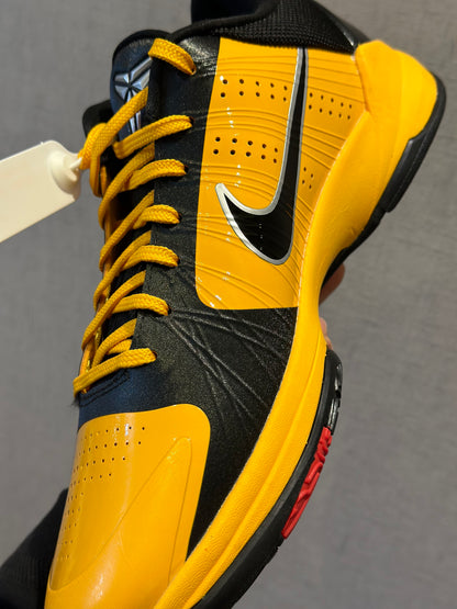 Nike Kobe 5 Protro Bruce Lee basketball shoes in yellow and black colorway
