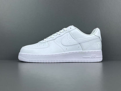 Nike Air Force 1 Kobe Bryant Forever white leather sneakers tribute design

