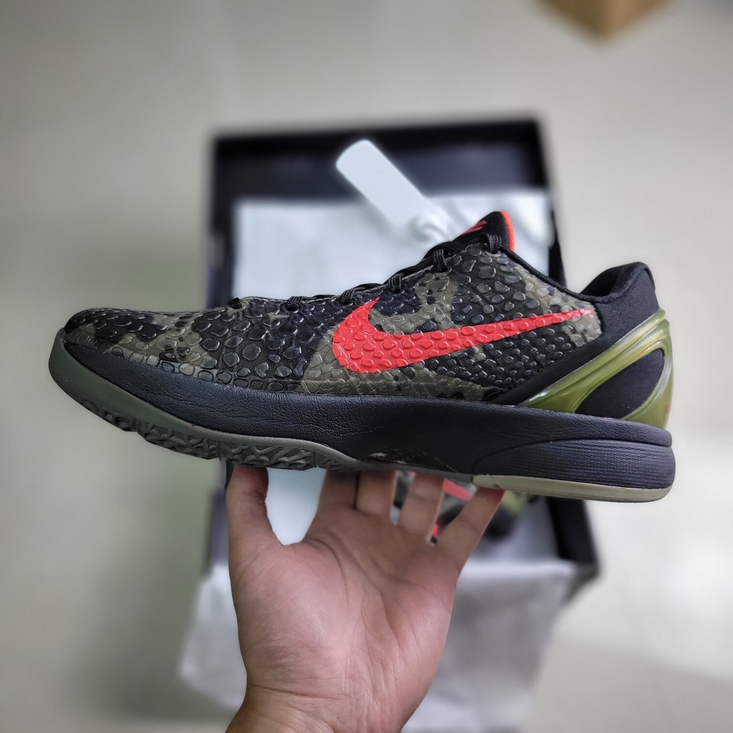Nike Kobe 6 Italian Camo basketball shoes featuring military inspired camouflage pattern

