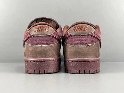 Nike SB Dunk City of Love Burgundy Crush sneakers side view premium burgundy suede