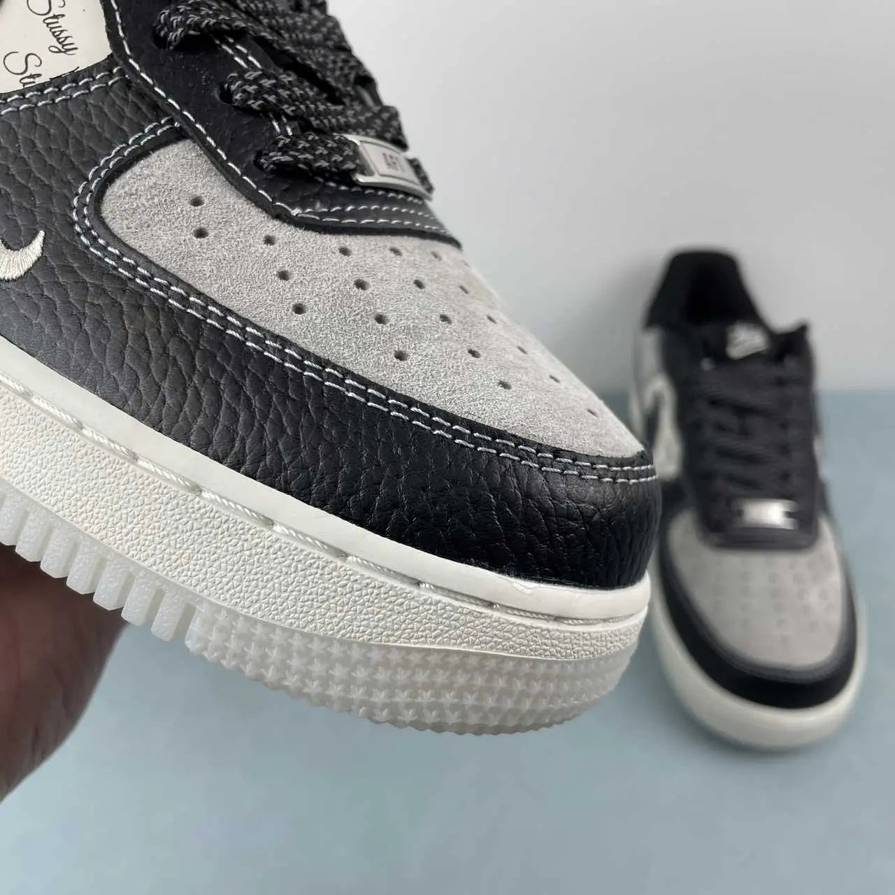 NIKE AIR FORCE 1 x STUSSY CUSTOM BLACK Replico