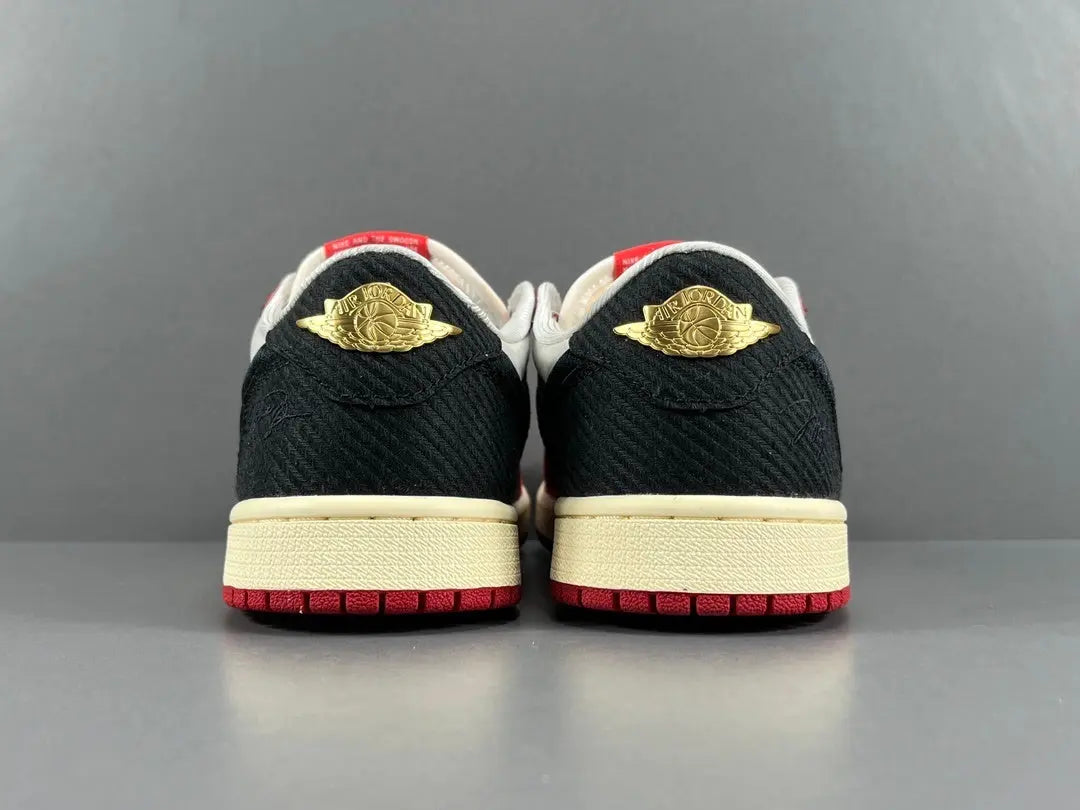 Air Jordan 1 Low OG Trophy Room side view white red leather sneaker