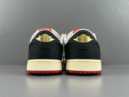 Air Jordan 1 Low OG Trophy Room side view white red leather sneaker