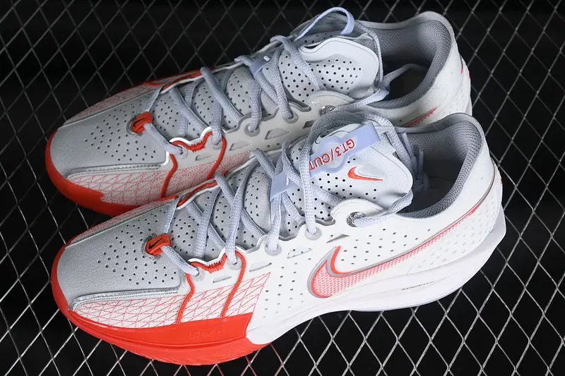 Nike Air Zoom GT Cut 3 White Picante Red basketball shoes front view high performance sneakers