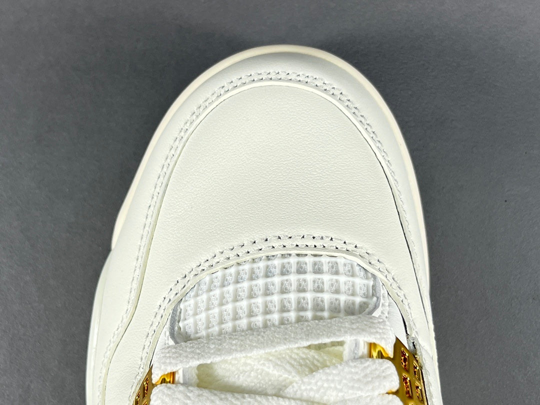 Air Jordan 4 Metallic Gold sneakers side view luxury retro basketball shoes
