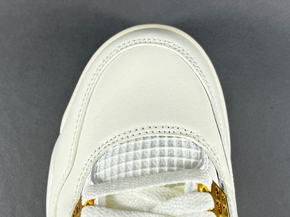 Air Jordan 4 Metallic Gold sneakers side view luxury retro basketball shoes