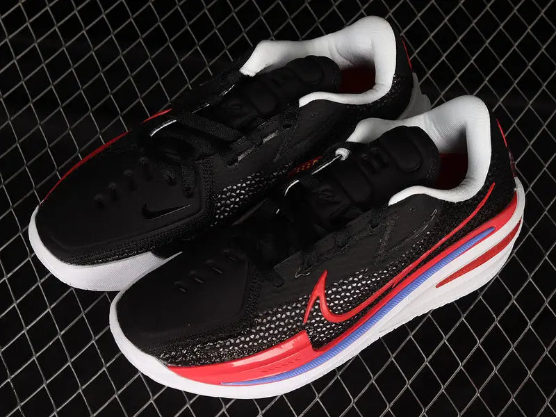 Nike Black Fusion Red athletic shoes for basketball and training