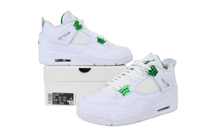 Jordan 4 Metallic Green green white leather retro sneakers unisex premium
