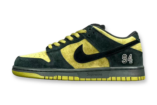 Nike SB Dunk Low x Supreme 94 Camper Green sneaker premium leather
