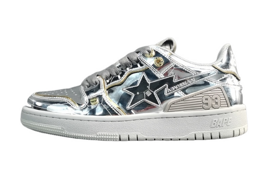 BAPE SK8 STA sneakers Hajime Sorayama collaboration metallic futuristic streetwear shoes