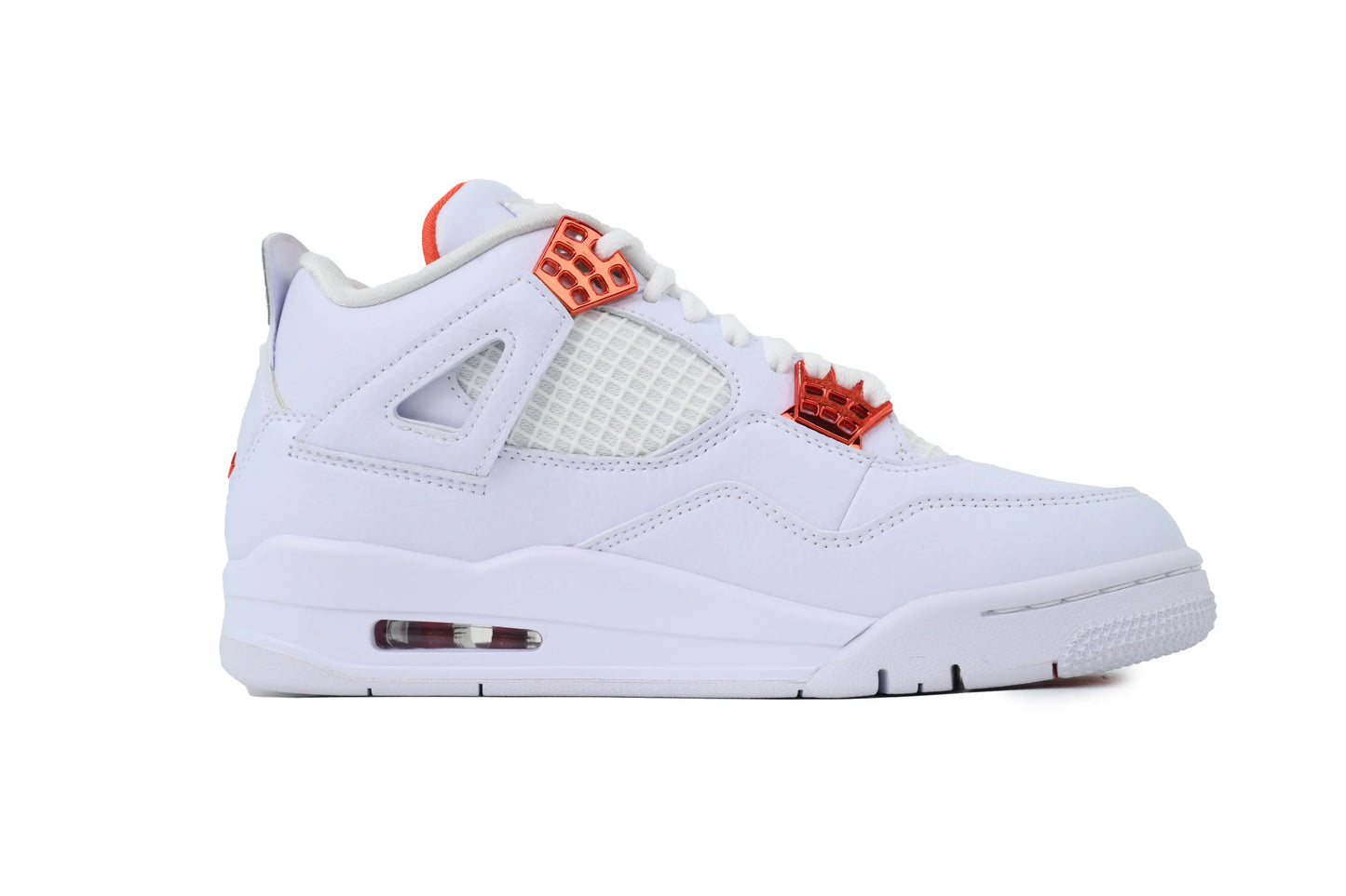 Jordan 4 Metallic Orange orange white leather retro sneakers unisex premium
