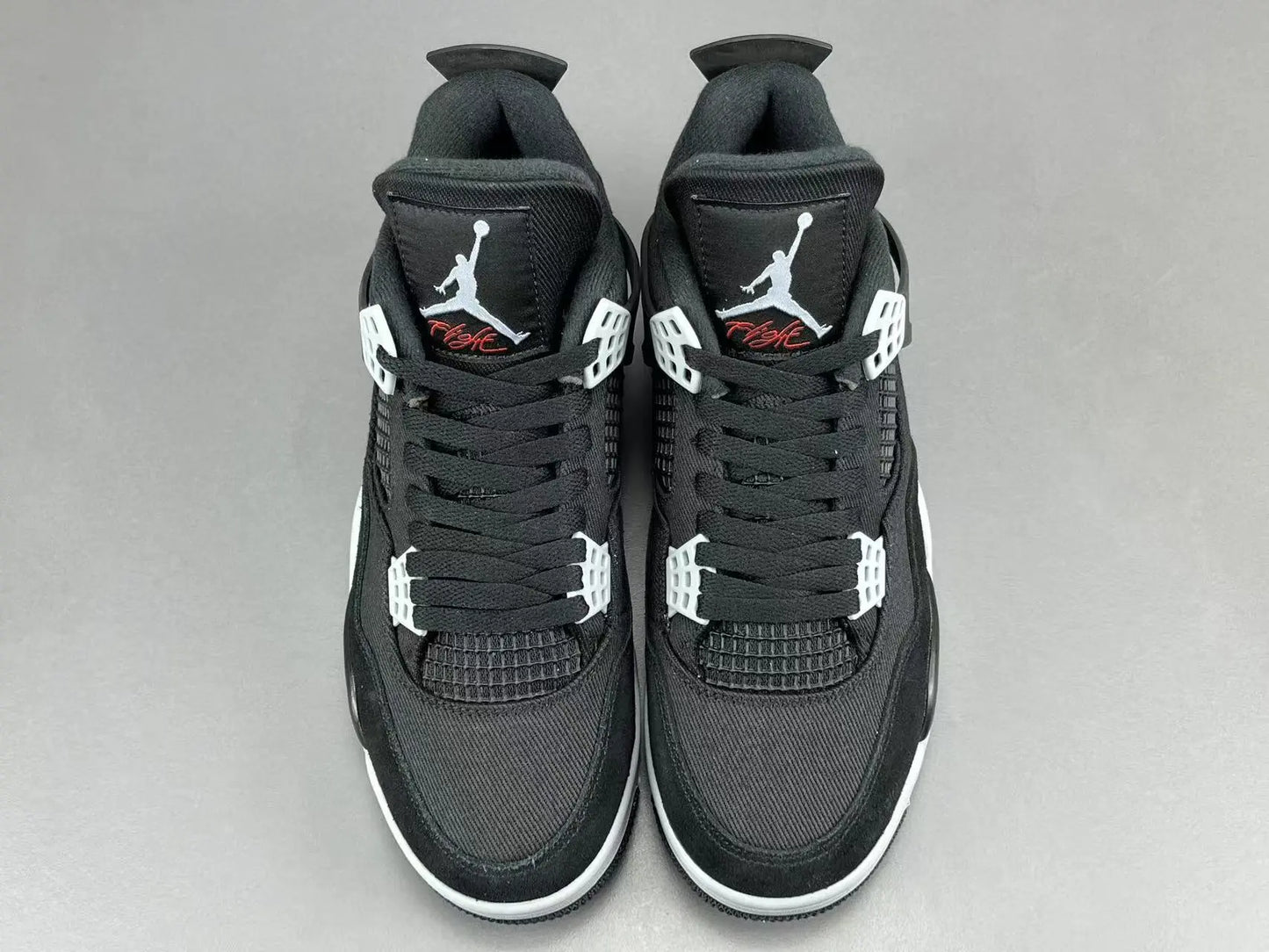 Air Jordan 4 Black Canvas black white sneakers premium men's shoes
